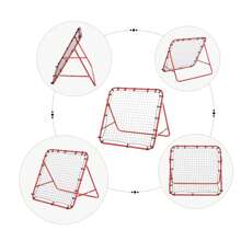 HOMCOM Rebounder Net Practise Kickback Target Goal With 5 Angles, For Teens, Adults, Softball, Football Training, Red - Red - View 5