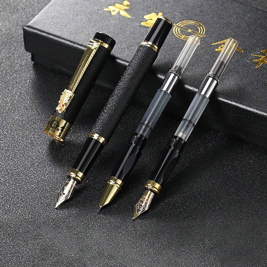 学生练习笔，商务礼品签字笔，送给父母、朋友的最佳礼物，圣诞礼物，新年礼物（黑色、粉色、金色、银色）