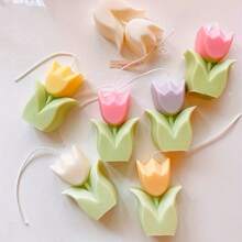 1 Tulip Candle Decoration, Tulip Shaped Aromatherapy Candle Decoration, Flower Aesthetic Paraffin Soy Wax Aromatherapy Candle Gift Suitable For Family Bedrooms, Birthdays, Weddings, Spring Easter Parties Gifts Graduation - Multicolor - View 4