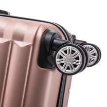 Stylish Travel Luggage Set: Lightweight ABS Shell, Number Lock, 4 360 Rotating Wheels, Aluminum Telescopic Handle Luggage Set Trolley Cabin Suitcase. Four Sizes: Large Suitcase: 24 "(60 Liters) 65x40x25cm, Medium Cabin Suitcase: 20" (37 Liters) 55x35x22cm. Small Cabin Suitcase: 18 "(32 Liters) 50x32x19cm And A Practical Toiletry Bag 14 "(11 Liters) 35x25x16cm ( 8002 ) - 灰色 - 查看 3