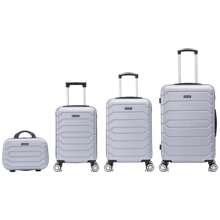 Stylish Travel Luggage Set: Lightweight ABS Shell, Number Lock, 4 360 Rotating Wheels, Aluminum Telescopic Handle Luggage Set Trolley Cabin Suitcase. Four Sizes: Large Suitcase: 24 "(60 Liters) 65x40x25cm, Medium Cabin Suitcase: 20" (37 Liters) 55x35x22cm. Small Cabin Suitcase: 18 "(32 Liters) 50x32x19cm And A Practical Toiletry Bag 14 "(11 Liters) 35x25x16cm ( 8002 ) - 灰色 - 查看 2