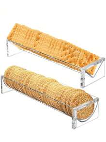 1/2 件透明托盘亚克力矩形支架饼干托盘食物展示架派对开胃菜托盘透明食物展示架派对亚克力便携式食物托盘适合户外野餐 - 透明U形 - 查看 12