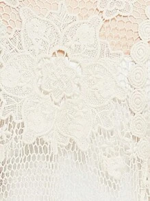 Women's Lace Shrugs Short Sleeve Crop Bolero Open Cardigans For Wedding Evening Dresses - White - View 3