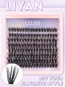 LIYAN 144PCS C Curl False Eyelash Natural Simulation Thick Single Cluster Lightweight False Eyelash Extended Eyelash Comfortable Wear Instantly Enlarge Eyes Lifting Eye Tail - C - View 1