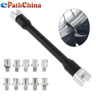 11 件摩托车修理工具 5.0-6.8 毫米辐条扳手套件，适用于大多数摩托车越野车，CNC 辐条扳手套件