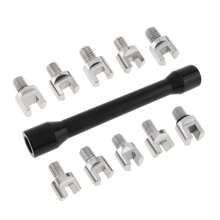 11 件摩托车修理工具 5.0-6.8 毫米辐条扳手套件，适用于大多数摩托车越野车，CNC 辐条扳手套件