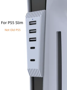 Hub USB para P5 Slim, Expansor de 5 puertos USB y 1 puerto TYPE-C compatible con la consola P5 Slim, en 2 colores - White-PS5 delgada - Ver 13