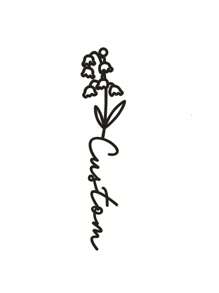 Dây chuyền khắc tên theo tháng sinh bằng thép không gỉ, mặt dây chuyền khắc tên thời trang dành cho nữ, phụ kiện cưới, du lịch, tiệc tùng, quà sinh nhật. - Hoa-vàng - Xem 10