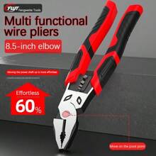 Alicates multifuncionales de acero de cromo vanadio, aptos para reparación de automóviles y uso doméstico, herramientas para hombres, que incluyen pelacables, prensado de cables y talla grande.