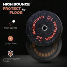 100 Lb Weight Plates Set,2 Inch Rubber Weight Plates (2*10lb,2*15lb,2x 25 Lb) Barbell Weight Plates For Weight Lifting Strength Taining Home Gym,100 Pound Change Plates - Black - View 5
