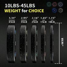 100 Lb Weight Plates Set,2 Inch Rubber Weight Plates (2*10lb,2*15lb,2x 25 Lb) Barbell Weight Plates For Weight Lifting Strength Taining Home Gym,100 Pound Change Plates - Black - View 2