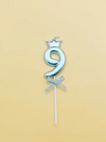 1 件金色和银色皇冠形数字生日蜡烛，可爱公主皇冠蜡烛，适用于新年派对庆祝彩色数字蜡烛、生日蜡烛、生日装饰、生日快乐、蛋糕蜡烛、房间装饰礼物毕业 - 彩色 - 查看 12