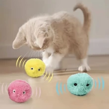 Juguete de peluche interactivo con pelota para gatos - Juguete de entrenamiento divertido con sonido chirriante para mascotas