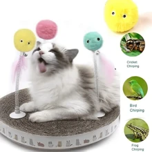 Juguete de peluche interactivo con pelota para gatos - Juguete de entrenamiento divertido con sonido chirriante para mascotas