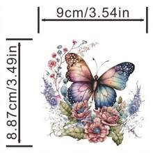 1 miếng dán chuyển nhiệt hình bướm hoa rực rỡ - Vật tư chuyển nhiệt tự làm để tùy chỉnh áo phông, quần áo và đồ trang trí nhà cửa - Dễ dán, bền và lâu dài - nhiều màu - Xem 5
