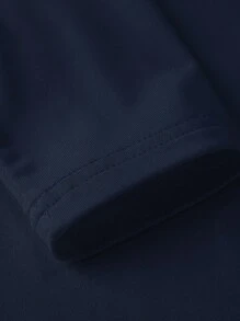 2 件装女士运动保暖 T 恤秋冬季微绒衬里打底衫多功能底层运动训练 T 恤 - 藏蓝色 - 查看 8