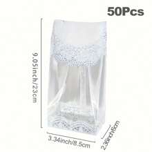 50 件饼干袋，热封礼品袋，糖果/饼干包装袋，派对小礼物，适用于商务、餐厅、家庭使用、烘焙工具、厨房配件