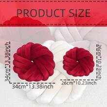 1 chiếc gối trang trí tròn mềm mại màu gradient, vải canary trang trí phòng và gối thắt nút cao cấp giúp tăng thêm kết cấu cho cuộc sống hàng ngày của bạn - Màu Đỏ Sâu - Xem 2