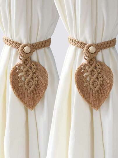 Lazos para cortinas - Lazos para cortinas tejidos a mano, lazos para cortinas de decoración del hogar bohemia para decoración de cortinas interiores y exteriores