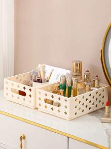 加厚折叠收纳篮适用于办公文具学习用品、厨房收纳、冰箱收纳、家用橱柜收纳、梳妆台化妆品收纳、浴室收纳，一物多用，满足居家多种用途需求 - 彩色 - 查看 9