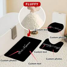 Individuelle Faux-Kaschmir 3 Stücke Weihnachtsmann Flauschiger Badezimmerteppich Set, rutschfest und schnelltrocknend Badematte, wasserdicht, weich, saugfähig Matte, mit U-förmiger Toilettensitz- und Abdeckmatte, geeignet für Badezimmerdekoration, super weicher Flanell Badezimmerteppich Herbstdekoration Rückkehr zur Schule