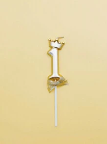 1 件金色和银色皇冠形数字生日蜡烛，可爱公主皇冠蜡烛，适用于新年派对庆祝彩色数字蜡烛、生日蜡烛、生日装饰、生日快乐、蛋糕蜡烛、房间装饰礼物毕业 - 彩色 - 查看 45