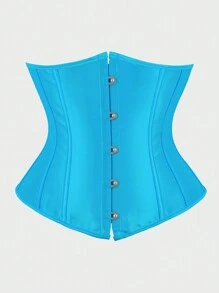 Underbust Corsets For Women,Corset Belt Tummy Control Lace Up Satin Corset,Under Boob Corset Women's Lingerie & Shapewear - 海藍色 - 查看 1