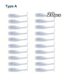 Goture 20 件装下沉式 T 型螺丝钓鱼软饵，PVC 人造克拉皮鲈鱼饵，带桨尾，适用于海水/淡水钓鱼 - 彩色 - 查看 4