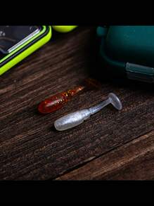 Goture 20 件装下沉式 T 型螺丝钓鱼软饵，PVC 人造克拉皮鲈鱼饵，带桨尾，适用于海水/淡水钓鱼 - 彩色 - 查看 8