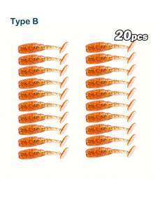 Goture 20 件装下沉式 T 型螺丝钓鱼软饵，PVC 人造克拉皮鲈鱼饵，带桨尾，适用于海水/淡水钓鱼 - 彩色 - 查看 5