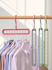 1 件多功能 9 钩衣架，家用收纳衣架，可折叠魔术晾衣架，节省空间 - 彩色 - 查看 5