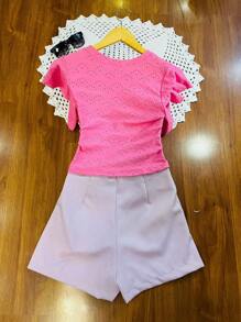 RAW CLOTHING New Set Of One Size Shirt, Shorts With Zipper And No Pocket - Púrpura malva - Ver 2