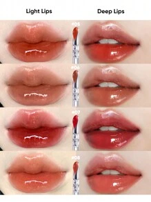JUDYDOLL 2.4g WATERY LIP GLOSS, Glossy Lip Essence, Mirror-Finish Lip Gloss, Lip Balm, Not Leave Mark, Suitable For Self-Use, Gift, New Learner, Beach Travel, Festival, Date, Wedding, Bridesmaid, Bachelorette Party, Natural School Makeup, Sweet Makeup, Blood Red Makeup, Date Makeup