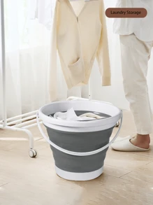 1pc Foldable Water Bucket, Portable Outdoor Travel Home Use Small Water Bucket, Fishing Bucket, Plastic Foot Washing Bucket, Soaking Bucket, Car Washing Bucket, Dorm Carry Bucket, Round Shape Water Bucket, Practical & Stylish, Space-Saving, Multi-Functional Folding Bucket - Multicolor - View 7