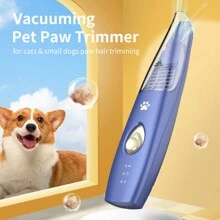 Aparador de Patas para Cães com Sucção a Vácuo, Aparador de Pelos de Patas para Cães e Gatos com 2 Modos, Máquina de Tosa Elétrica Recarregável e Sem Fio, Design de Baixo Ruído, Aparador de Pelos para Patas e Rosto de Gatos, Máquina de Tosa para Cães e Gatos