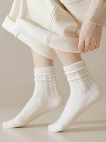 6 đôi tất len giữ nhiệt dày dặn, lót lông, thoải mái, dài đến bắp chân, thời trang công sở, mùa thu/đông, ấm áp dành cho nữ - Nhiều màu - Xem 8