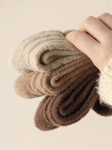 6 đôi tất len giữ nhiệt dày dặn, lót lông, thoải mái, dài đến bắp chân, thời trang công sở, mùa thu/đông, ấm áp dành cho nữ - Nhiều màu - Xem 5