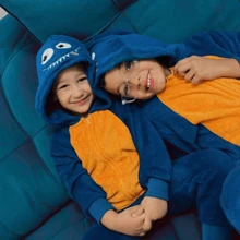 Cute Pajamas Monster  Kigurumi Cosplay Original Boy Children Youth - Màu xanh lam - Xem 6