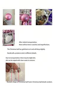 44 szt. - ozdoby świąteczne w kształcie kuli, srebrne i białe, zestaw ozdób świątecznych i kwiatów świątecznych do dekoracji choinki, nietłukące się, wiszące kule świąteczne do dekoracji domu na imprezę świąteczną