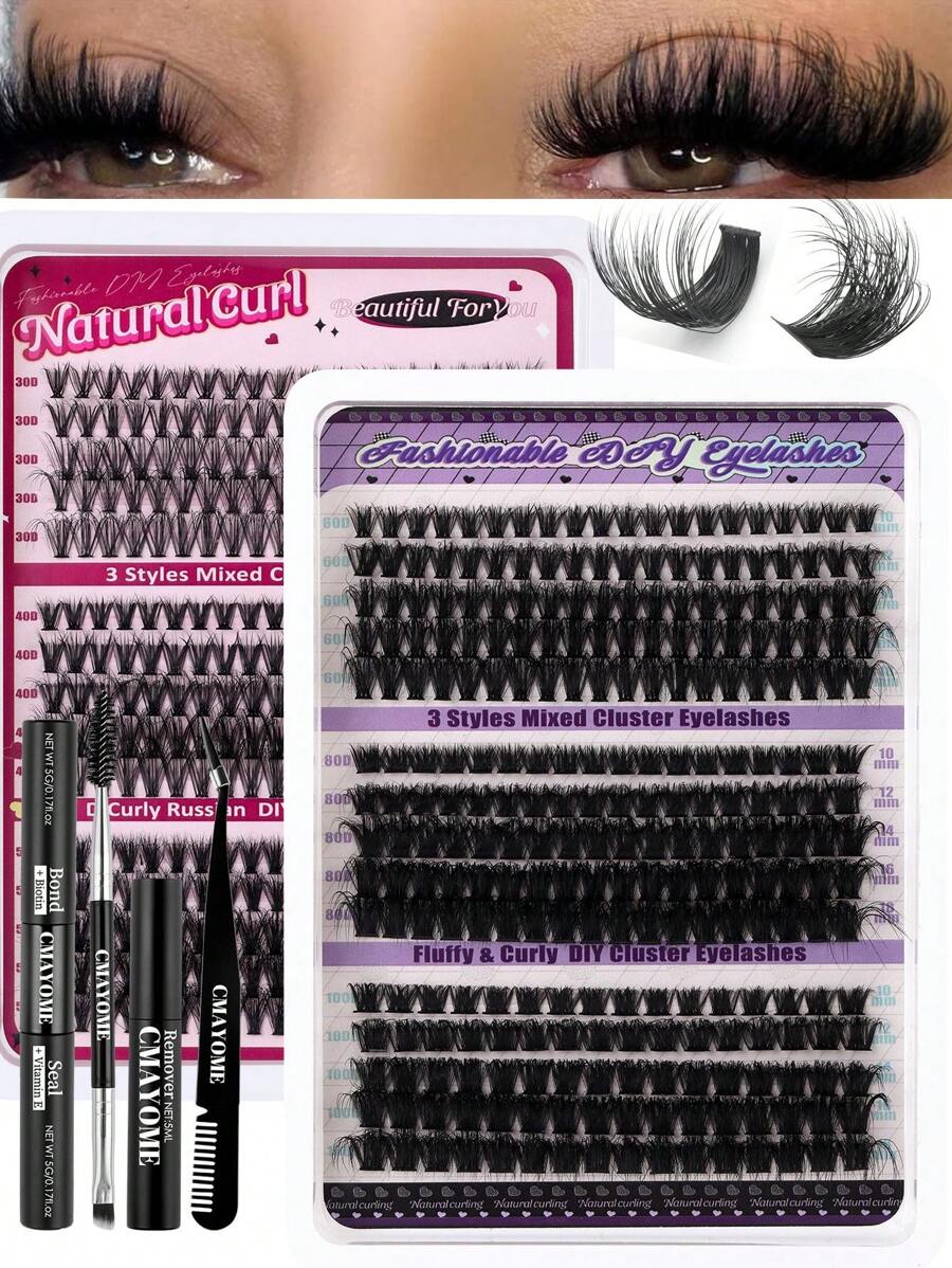270 / 300 Cụm 30D 40D 50D / 60D 80D 100D Bộ nối mi DIY hỗn hợp dài 10-18mm Lông mi đơn màu đen hỗn hợp Bộ nối mi cong chữ D màu đen Bộ nối mi dung tích lớn Cụm lông mi giả kèm cọ nhíp Toolos Kem tẩy lông mi tự dính đôi dùng tại nhà và khi đi du lịch dành cho người mới bắt đầu
