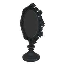 Espejo de tocador de mesa de estilo victoriano gótico negro con decoración floral de rosas - 1 - Ver 7