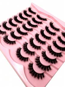 14 Pairs Lashes 3D Natural Look Wispy Faux Mink Eyelashes Eyelashes Makeup Soft Fluffy 3D Fake False Eyelashes Dramatic Messy Mink Lashes Wispy Long Foxy Eye Lifting Look Eyelash Thick Handmade Russian Strip Lashes Volume Fake Lashes Full False Lashes 15-20mm Long DD Curl Fluffy Volume Cat Eye Lashes Faux Mink Dramatic Lashes And Volumize The Outer Corner Of Your Eye Beauty Makeup