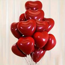 30 piezas de globos de látex en forma de corazón de color blanco o rojo, adecuados para decoración de fiestas con temática de San Valentín, boda, cumpleaños, aniversario, compromiso y otros eventos - Multicolor - Ver 2