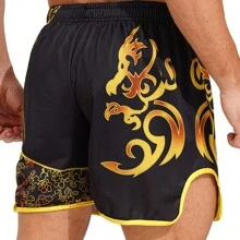 Short Boxer Muay Thai Short Muay Thai Muaythai Kickboxing - Black - View 3