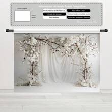 Painel Tecido Fundo Fotográfico Horizontal 1,5x2,2 Floral Flores Cenário Fotos Jardim - REF0731LCS - Visão 3