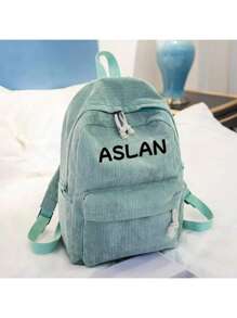 Balo thêu nhung kẻ tùy chỉnh, nhiều màu, thích hợp cho trường học, cao đẳng, du lịch và giải trí ngoài trời, thiết kế dành cho cả nam và nữ dành cho học sinh trung học cơ sở/trung học phổ thông Ý tưởng quà tặng mùa đông cho bé trai và bé gái ngày lễ tình nhân - Nhiều màu - Xem 5