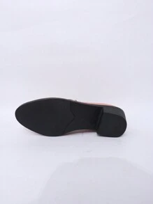 Giày lười đế bằng mũi nhọn họa tiết da báo cho nữ, giày công sở cổ điển đa năng phong cách retro cho mùa thu/đông, màu hồng, hàng mới về năm 2024 - Hồng - Xem 6