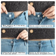 2 件/6 件柔性塑料延长纽扣，腰带延长器，适用于男士和女士裤子、短裤、裙子、牛仔裤