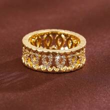 1 chiếc nhẫn khảm đá Cubic Zirconia hình học rỗng cho nữ - Nhiều màu - Xem 6