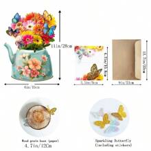 Tarjetas de felicitación con flores pop-up, mariposa láser y sobres - Tarjetas de felicitación en 3D de 12 pulgadas con mensaje en blanco, regalos, tarjetas de cumpleaños y de agradecimiento